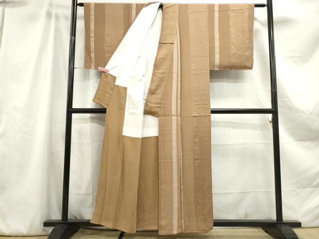 平和屋着物■上質な小紋　鹿の子間道　正絹　逸品　DABA3096qa