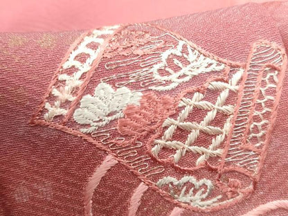 平和屋着物■訪問着　総刺繍　絵巻文　暈し染め　正絹　逸品　DABA3106qa