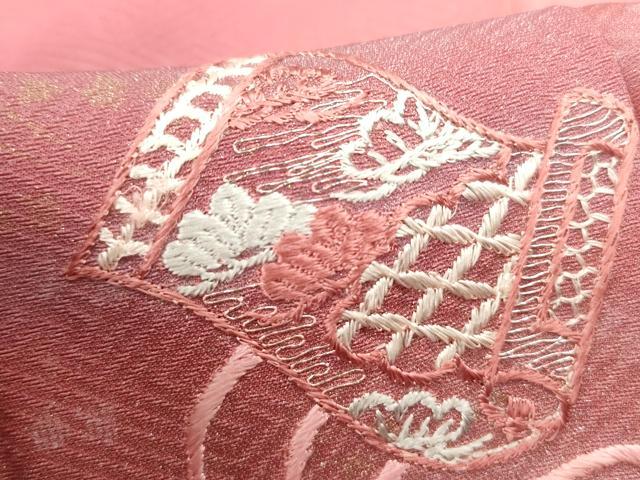 平和屋着物■訪問着　総刺繍　絵巻文　暈し染め　正絹　逸品　DABA3106qa