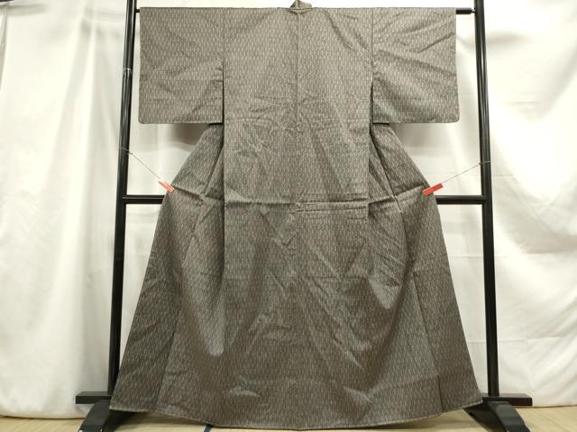 平和屋着物■上質な紬　亀甲文　正絹　逸品　DABA3108qa
