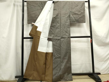 平和屋着物■上質な紬　亀甲文　正絹　逸品　DABA3108qa