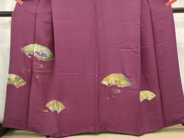 平和屋着物■訪問着　手描き　地紙花鳥文　金彩　さが美扱い　正絹　逸品　DABA3117qa