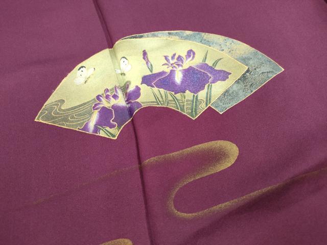 平和屋着物■訪問着　手描き　地紙花鳥文　金彩　さが美扱い　正絹　逸品　DABA3117qa