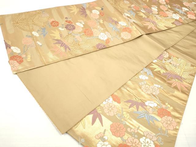 平和屋着物◎六通柄袋帯 唐織 松竹梅 金糸 正絹 逸品 DABA3145qa