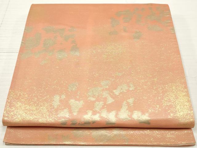 平和屋着物◎六通柄袋帯　霞文　引箔　正絹　逸品　DABA3152qa