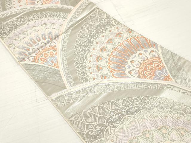平和屋着物◎六通柄袋帯 唐織 正倉院花文 プラチナ二重箔織 正絹 逸品 DABA3154qa