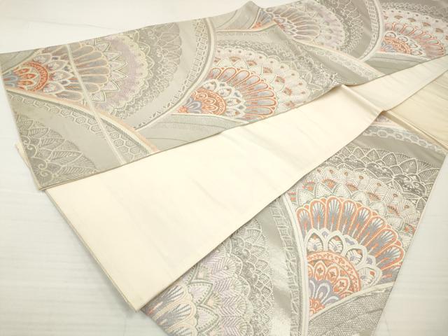 平和屋着物◎六通柄袋帯 唐織 正倉院花文 プラチナ二重箔織 正絹 逸品 DABA3154qa