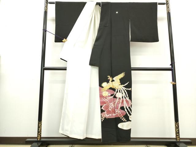 平和屋着物■豪華黒留袖　鳳凰花文　金銀糸　正絹　逸品　DABA3229qa