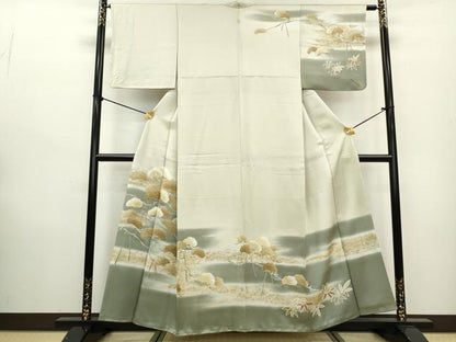 平和屋着物■訪問着　霞枝松文　暈し染め　金彩　正絹　逸品　DABA3262qa