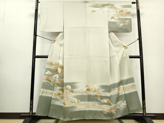 平和屋着物■訪問着　霞枝松文　暈し染め　金彩　正絹　逸品　DABA3262qa