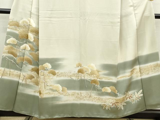 平和屋着物■訪問着　霞枝松文　暈し染め　金彩　正絹　逸品　DABA3262qa