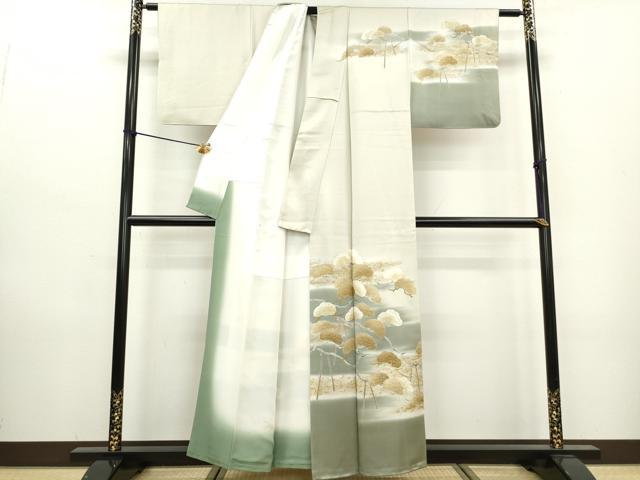 平和屋着物■訪問着　霞枝松文　暈し染め　金彩　正絹　逸品　DABA3262qa