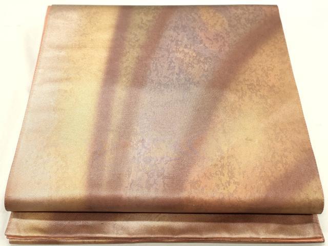 平和屋着物◎六通柄袋帯　霞文　引箔　正絹　逸品　DABA3396qa