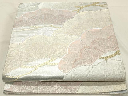 平和屋着物◎六通柄袋帯 彩色松重ね 金銀糸 正絹 逸品 DABA3441qa