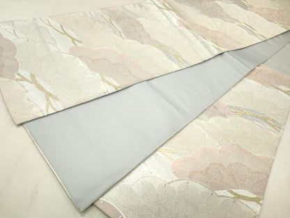 平和屋着物◎六通柄袋帯 彩色松重ね 金銀糸 正絹 逸品 DABA3441qa