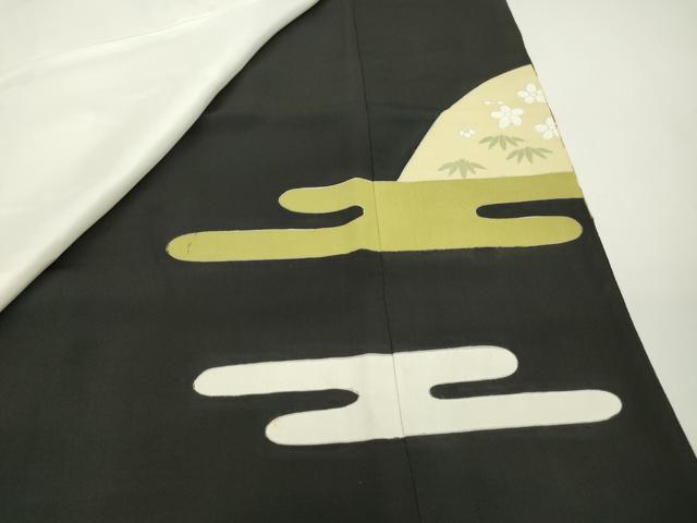 平和屋着物■豪華黒留袖　駒刺繍　エ霞枝松文　金彩　正絹　逸品　DABA3479qa