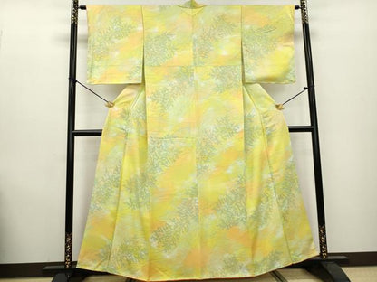 平和屋着物■上質な小紋　霞枝葉文　正絹　逸品　DABA3496qa