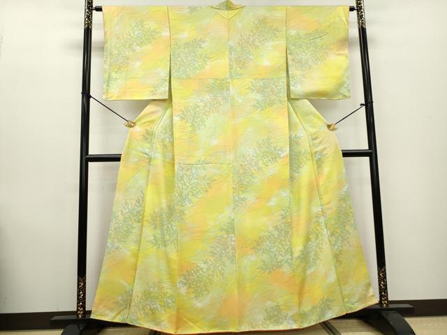 平和屋着物■上質な小紋　霞枝葉文　正絹　逸品　DABA3496qa