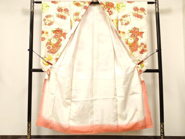平和屋着物∵女の子 十三参り 子供 祝着 駒刺繍 花丸文 金彩 逸品 DABA3523ma