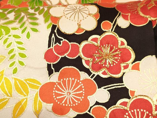 平和屋着物∵女の子 十三参り 子供 祝着 駒刺繍 花丸文 金彩 逸品 DABA3523ma