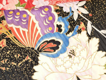 平和屋着物[]七五三　女の子　３歳　祝着　三つ身　花蝶文　金彩　逸品　DABA3525ma