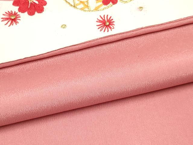 平和屋着物[]子供　女の子　長襦袢　単衣　薄紅色　半衿刺繍　DABA3531ma