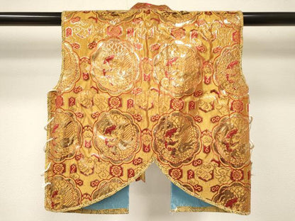平和屋着物[]七五三　男の子　陣羽織・行灯袴・小物セット　龍　亀甲花文　金糸　DABA3543ma