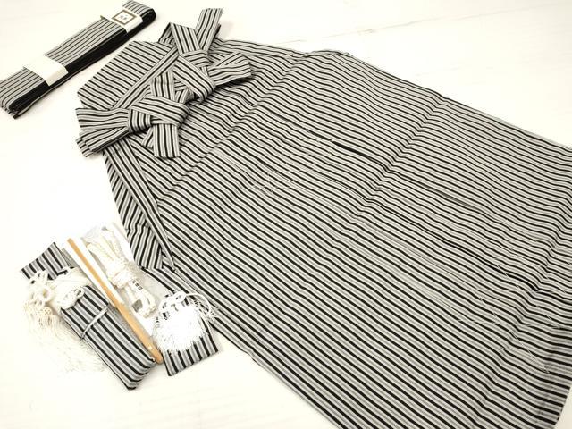 平和屋着物[]七五三 男の子 行灯袴・小物セット 間道 未使用 DABA3545ma