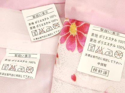 平和屋着物[]七五三　女の子　３歳　祝着　三つ身　長襦袢(単衣)・被布・小物セット　鞠花文　暈し染　金彩　箱付　洗える着物　DABA3547ma