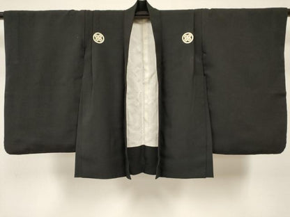 平和屋着物[]七五三　男の子　着物・黒紋付羽織・長襦袢(単衣)・行灯袴・小物セット　箱付き　DABA3553ma