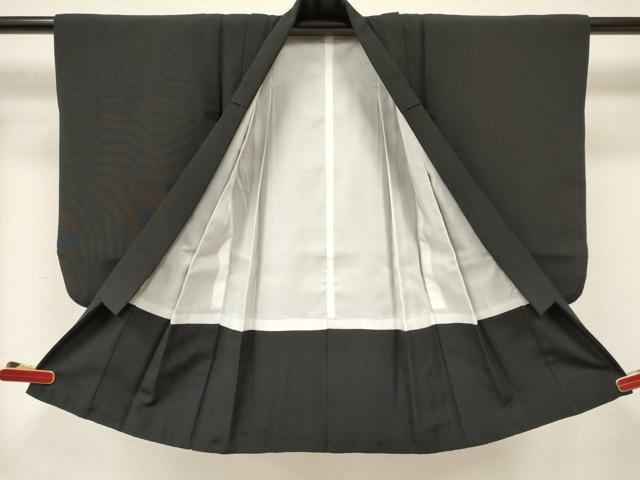 平和屋着物[]七五三　男の子　着物・黒紋付羽織・長襦袢(単衣)・行灯袴・小物セット　箱付き　DABA3555ma