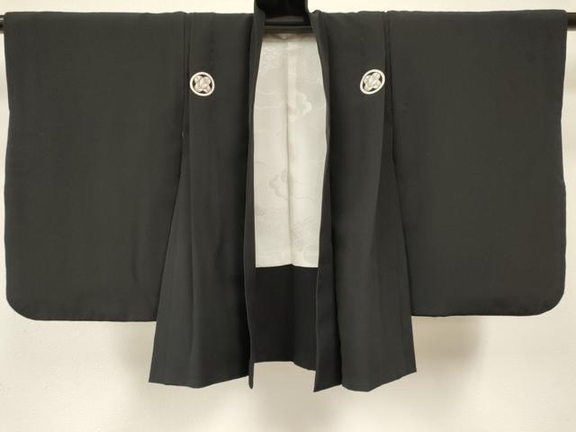 平和屋着物[]七五三　男の子　着物・黒紋付羽織・長襦袢(単衣)・行灯袴・小物セット　箱付き　DABA3555ma