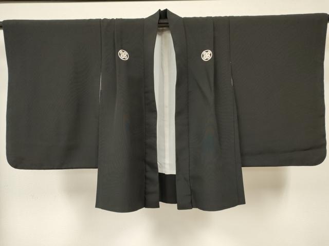 平和屋着物[]七五三　男の子　着物・黒紋付羽織・長襦袢(単衣)・行灯袴・小物セット　箱付き　DABA3556ma