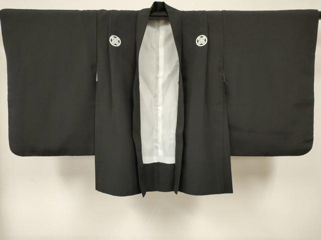 平和屋着物[]七五三　男の子　着物・黒紋付羽織・長襦袢(単衣)・行灯袴・小物セット　箱付き　DABA3558ma
