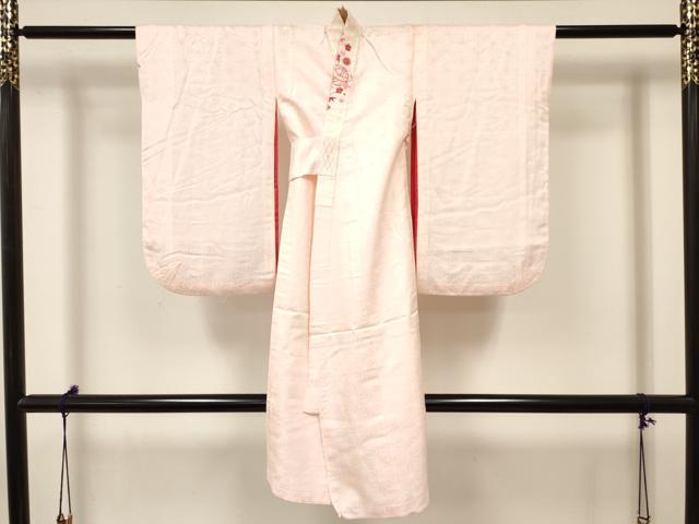 平和屋着物[]七五三　女の子　３歳　祝着　三つ身　長襦袢(袷・半衿刺繍)セット　文箱　花車文　暈し染め　金銀彩　逸品　DABA3560ma
