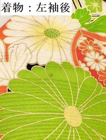 平和屋着物[]七五三　女の子　３歳　祝着　三つ身　長襦袢(無双仕立て)セット　駒刺繍　打ち出の小槌　御所車花文　金彩　逸品　DABA3566ma