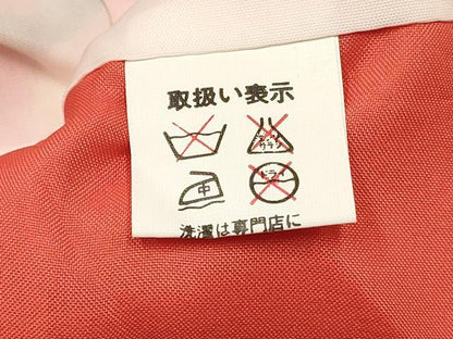 平和屋着物[]七五三　女の子　３歳　祝着　三つ身　長襦袢(単衣・半衿刺繍)セット　扇面花文　金彩　逸品　DABA3570ma