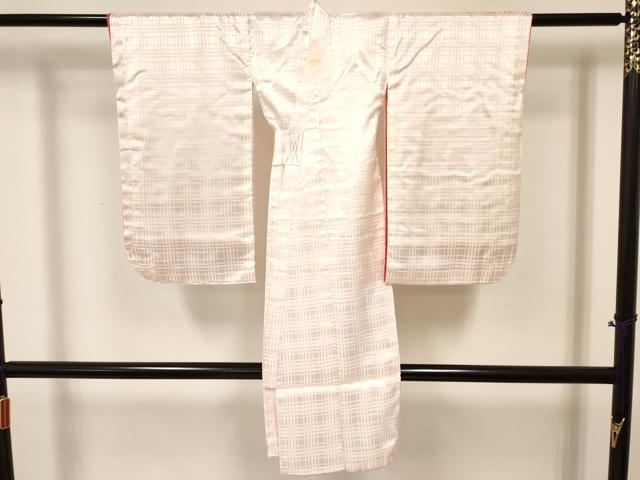 平和屋着物[]七五三　女の子　３歳　祝着　三つ身　長襦袢(袷)セット　駒刺繍　御所車花文　金彩　逸品　DABA3572ma