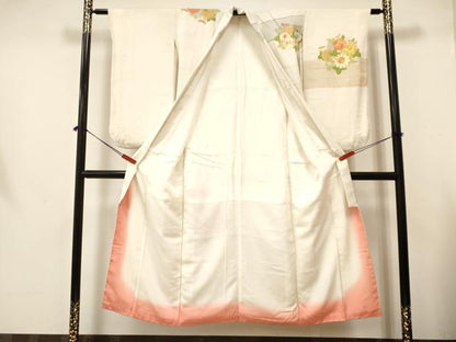 平和屋着物∵女の子 十三参り 子供 祝着・長襦袢(袷・半衿刺繍)セット 駒刺繍 菊 金彩 逸品 DABA3587ma