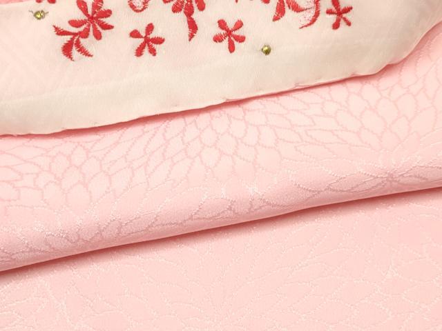 平和屋着物[]七五三　女の子　７歳　祝着　四つ身　長襦袢(無双仕立て)セット　駒刺繍　孔雀花鳥文　金彩　逸品　DABA3590ma