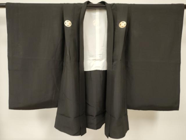 平和屋着物[]七五三　男の子　祝着・黒紋付羽織・長襦袢(無双仕立て)・行灯袴セット　逸品　DABA3595ma