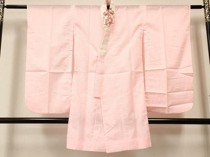 平和屋着物[]七五三　女の子　７歳　祝着　四つ身　長襦袢(単衣・半衿刺繍)セット　杜若　牡丹花文　暈し染め　金彩　逸品　DABA3605ma