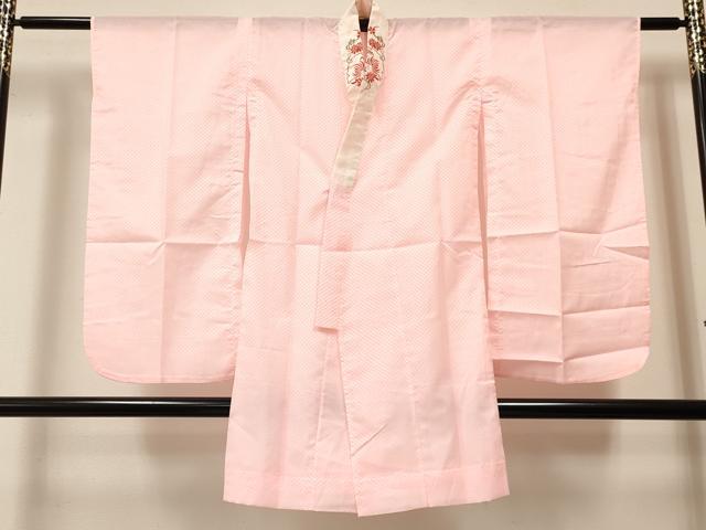 平和屋着物[]七五三　女の子　７歳　祝着　四つ身　長襦袢(単衣・半衿刺繍)セット　杜若　牡丹花文　暈し染め　金彩　逸品　DABA3605ma