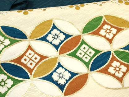 平和屋着物[]七五三　子供　男の子　羽織　七宝花文　金彩　洗える着物　DABA3615ma