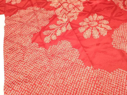 平和屋着物[]七五三　子供　女の子　長襦袢　袷　絞り　鳳凰桐菊文　半衿刺繍　逸品　未使用　DABA3621ma