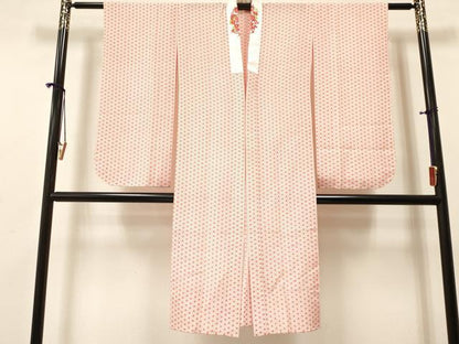 平和屋着物[]七五三　子供　女の子　長襦袢　無双仕立て　麻の葉文様　半衿刺繍　洗える着物　DABA3622ma