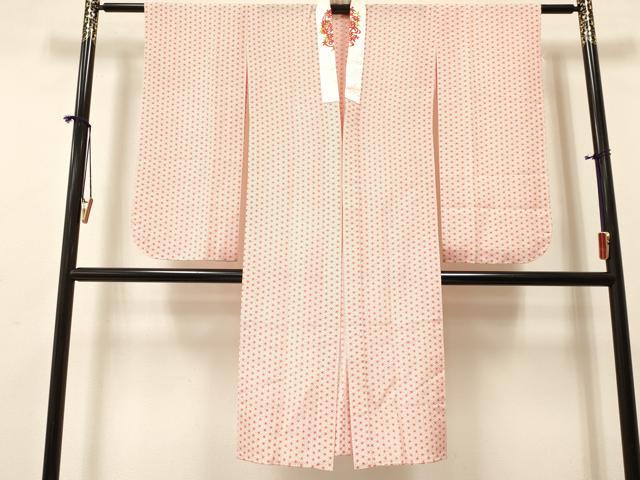 平和屋着物[]七五三　子供　女の子　長襦袢　無双仕立て　麻の葉文様　半衿刺繍　洗える着物　DABA3622ma