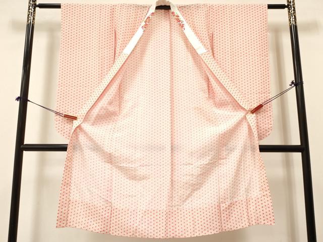 平和屋着物[]七五三　子供　女の子　長襦袢　無双仕立て　麻の葉文様　半衿刺繍　洗える着物　DABA3622ma