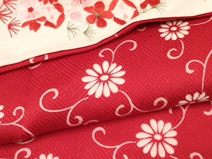 平和屋着物[]七五三　子供　女の子　長襦袢　無双仕立て　菊唐草文　半衿刺繍　逸品　DABA3623ma