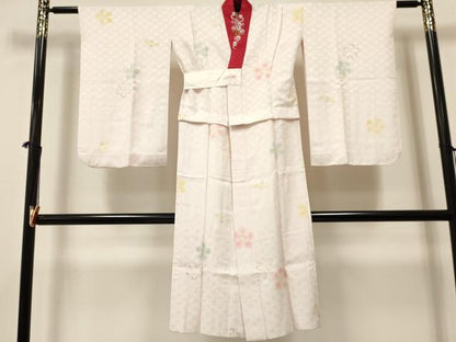 平和屋着物[]七五三　子供　女の子　長襦袢　無双仕立て　舞花文　半衿刺繍　逸品　DABA3624ma